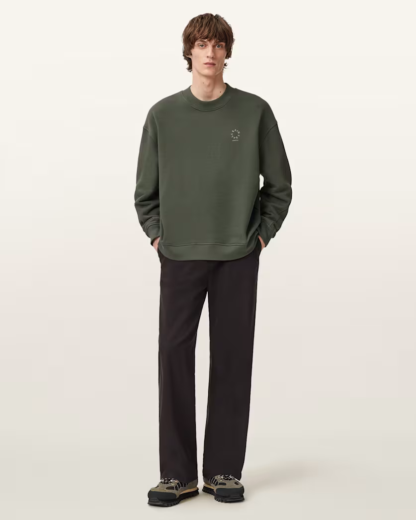 Dark Slate Gray סווטשירט קרופ לגברים Haven ALLSAINTS