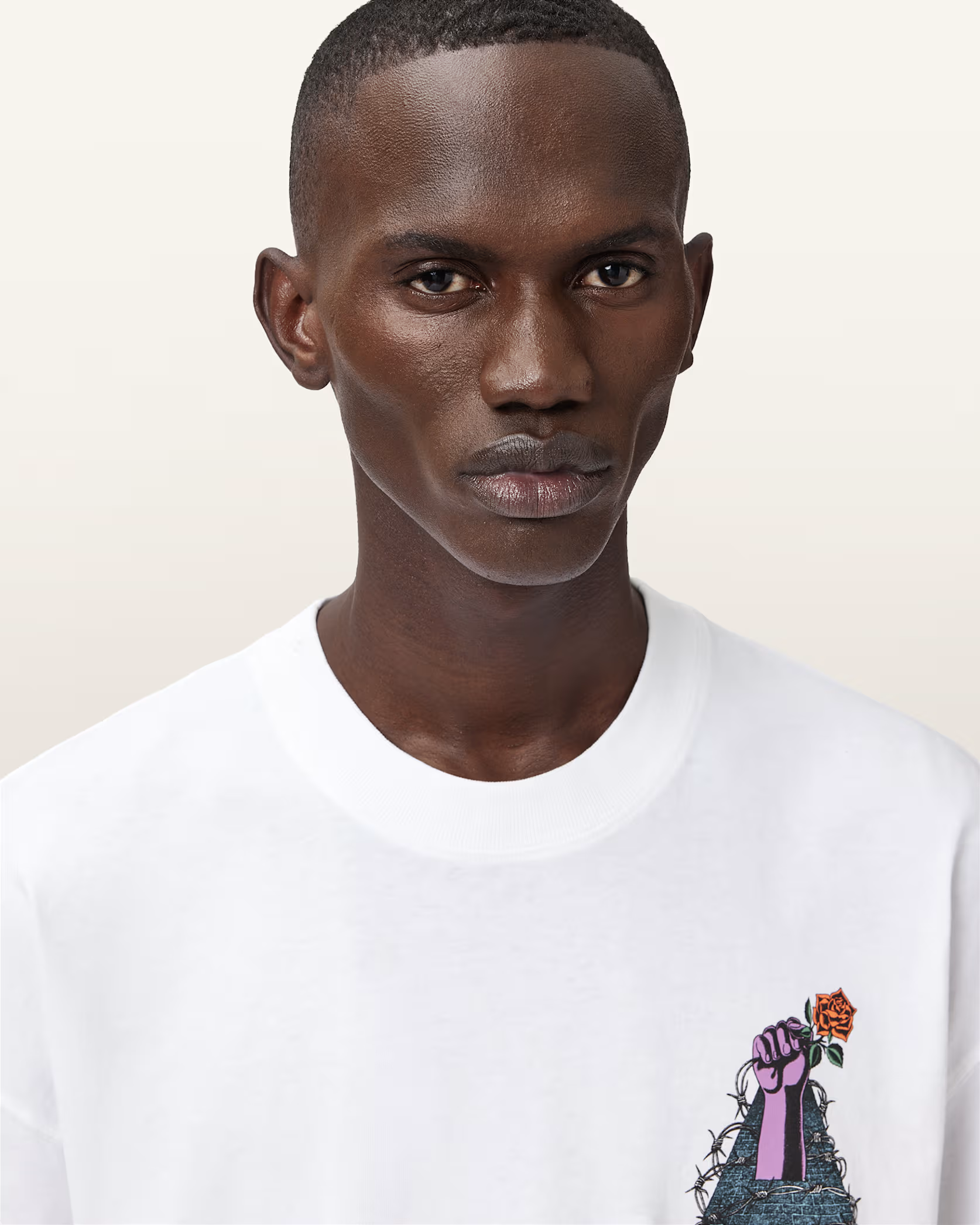 Dark Slate Gray טי שירט קצרה לגברים Defiance ALLSAINTS