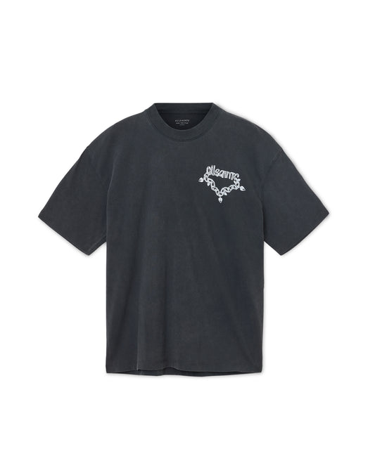 Dark Slate Gray טי שירט קצרה לגברים Drip ALLSAINTS