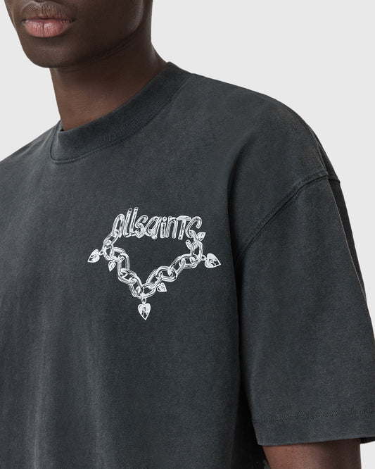Dark Slate Gray טי שירט קצרה לגברים Drip ALLSAINTS