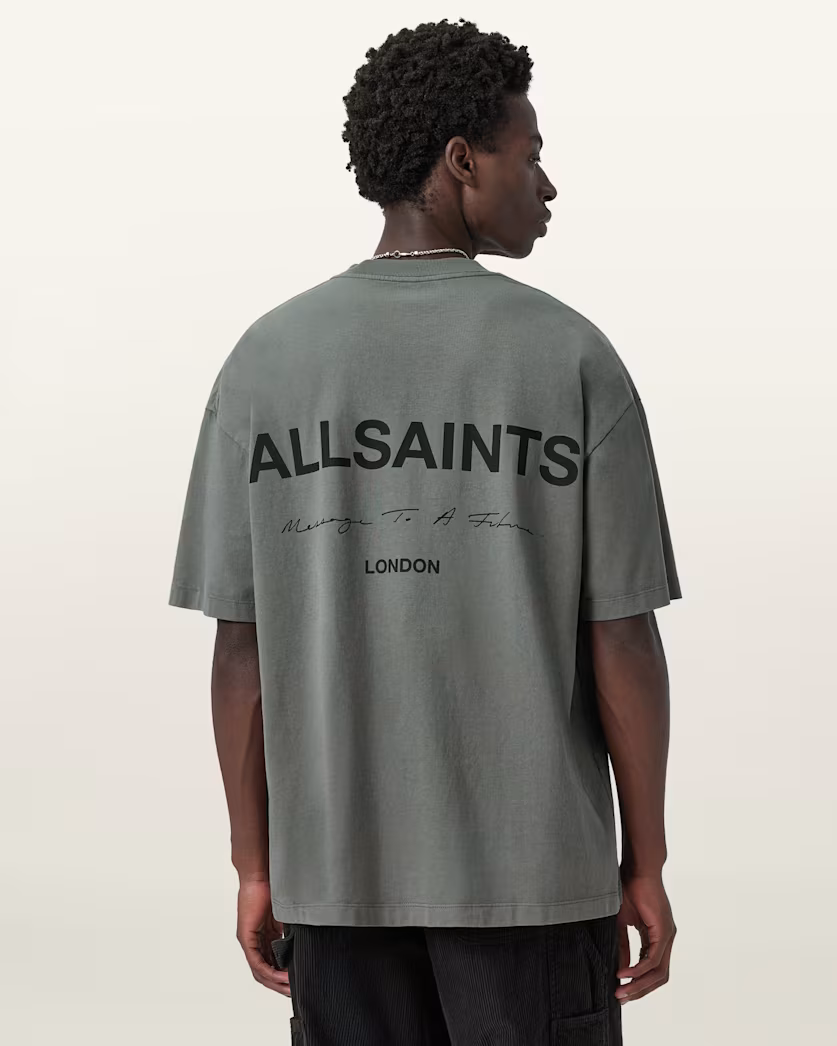 Light Gray טי שירט קצרה לגברים Future ALLSAINTS