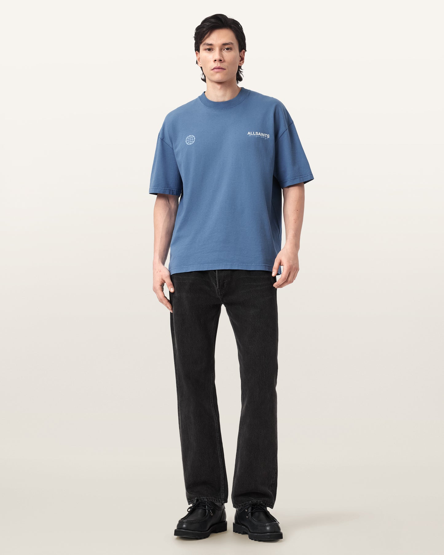 Antique White טי שירט קצרה לגברים Emblem ALLSAINTS