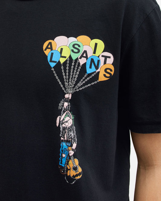 Black טי שירט קצרה לגברים Lofty ALLSAINTS