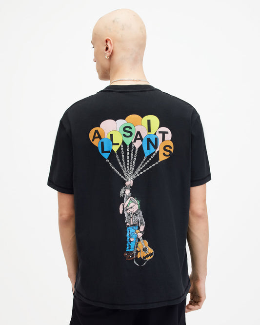 White Smoke טי שירט קצרה לגברים Lofty ALLSAINTS