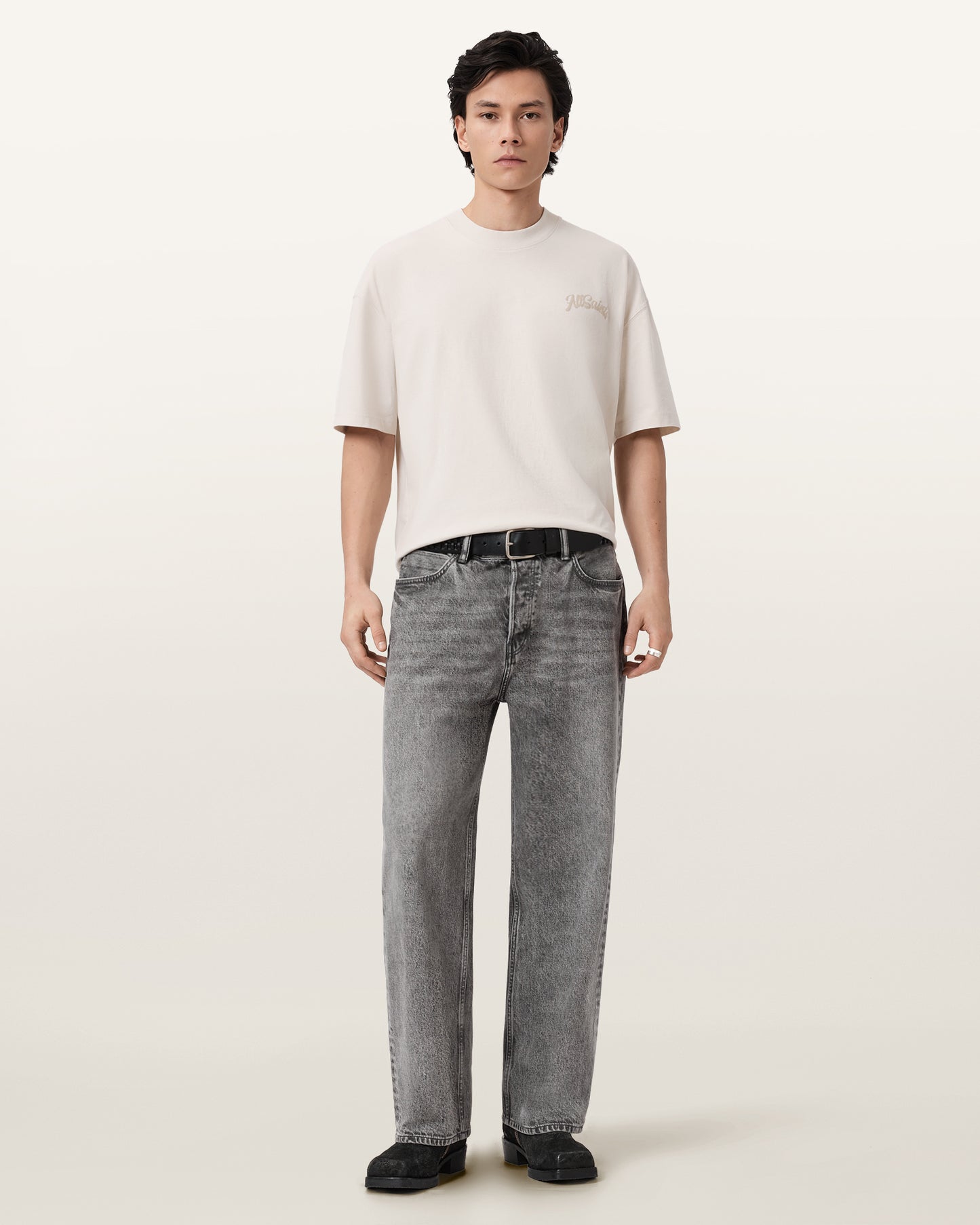 Light Gray טי שירט קצרה לגברים Odyssey ALLSAINTS