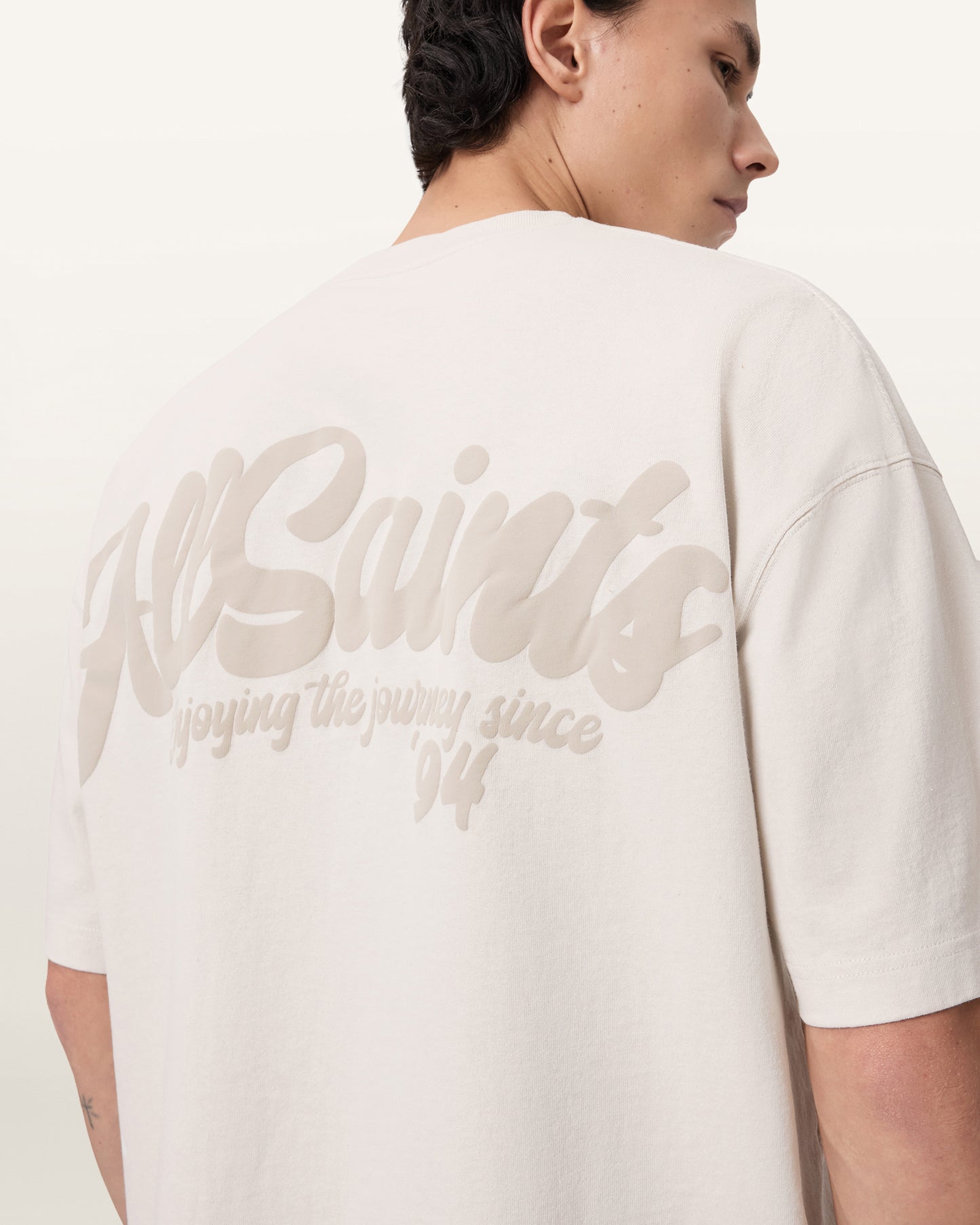 Light Gray טי שירט קצרה לגברים Odyssey ALLSAINTS