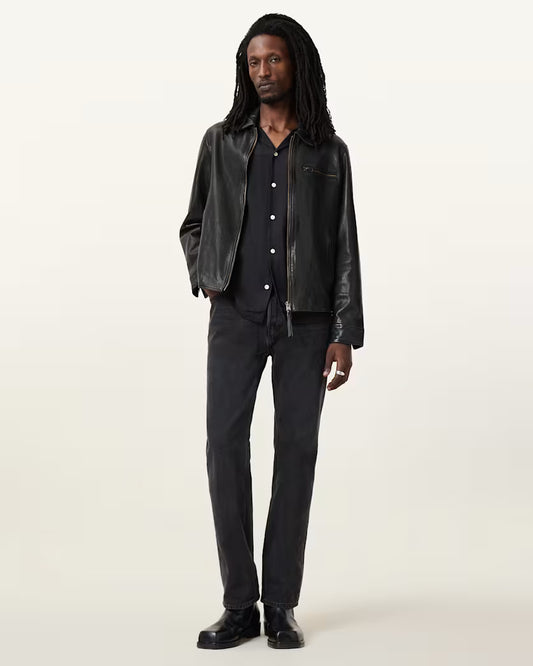 Beige ג'קט עור לגברים Miller ALLSAINTS