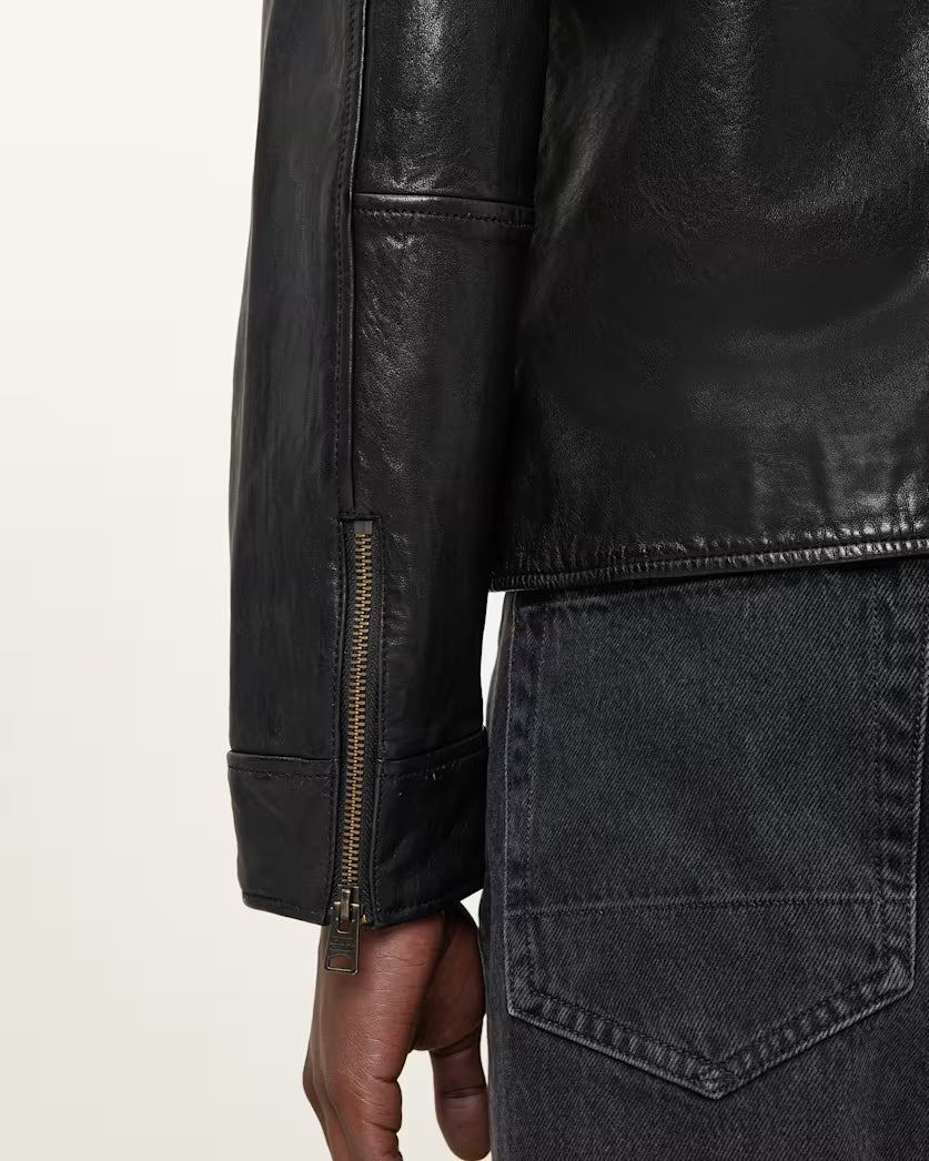 Beige ג'קט עור לגברים Miller ALLSAINTS