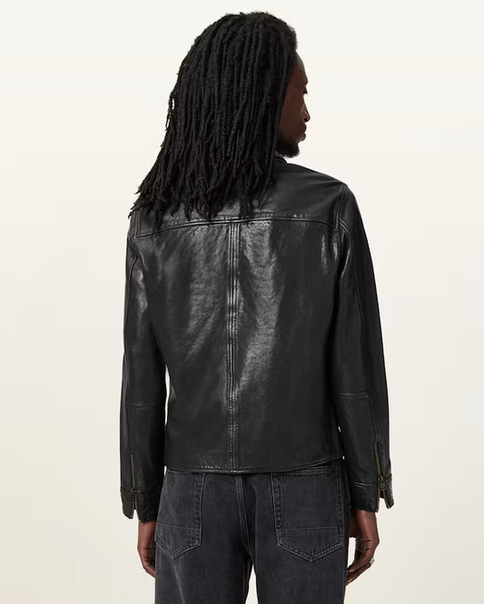 Beige ג'קט עור לגברים Miller ALLSAINTS