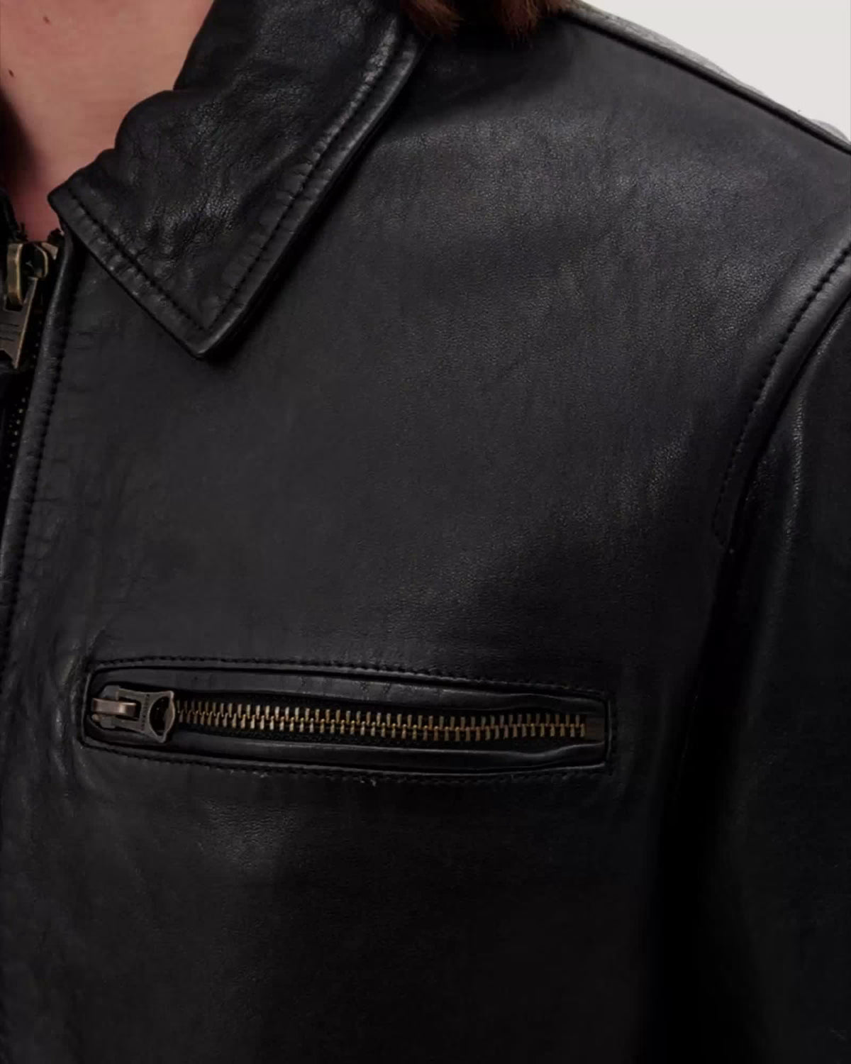 Black ג'קט עור לגברים Miller ALLSAINTS