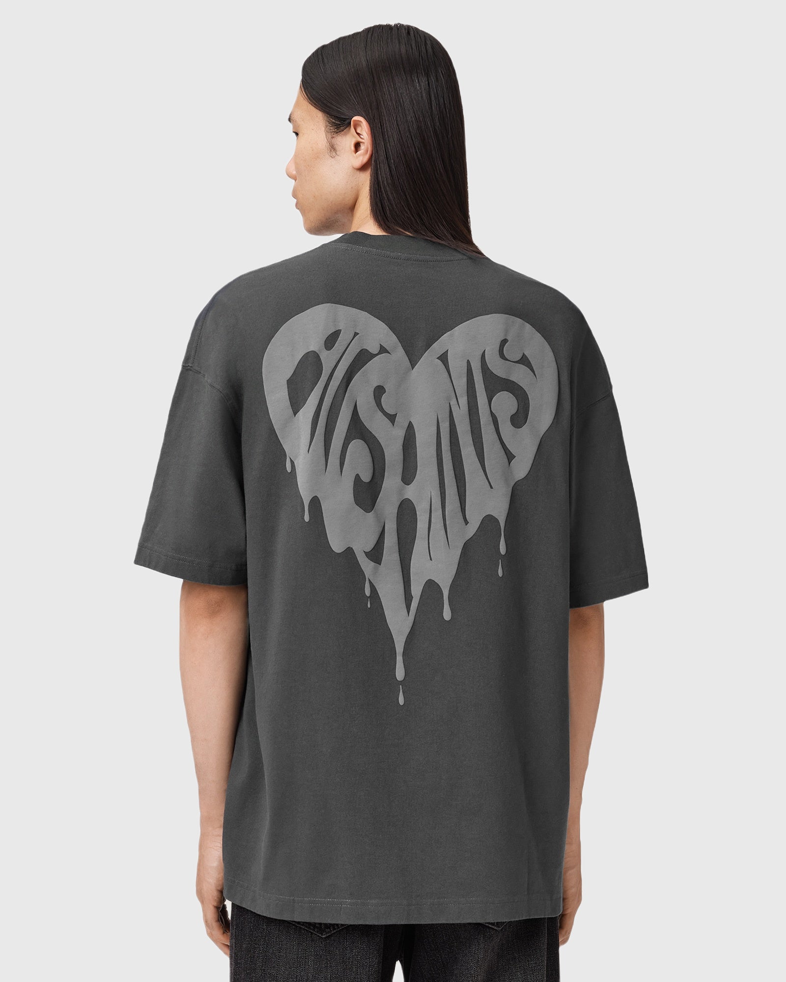 Light Gray טי שירט קצרה לגברים Trip ALLSAINTS