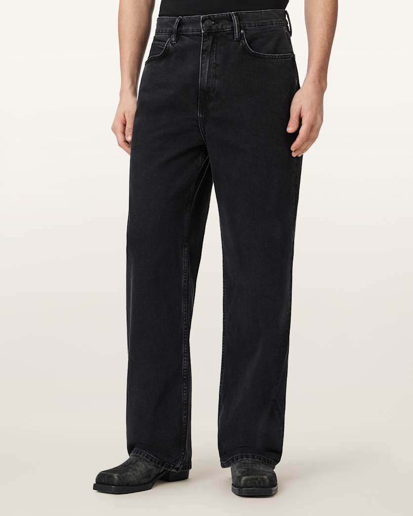 Black ג'ינס ארוך לגברים  Lenny -  Loose Fit ALLSAINTS