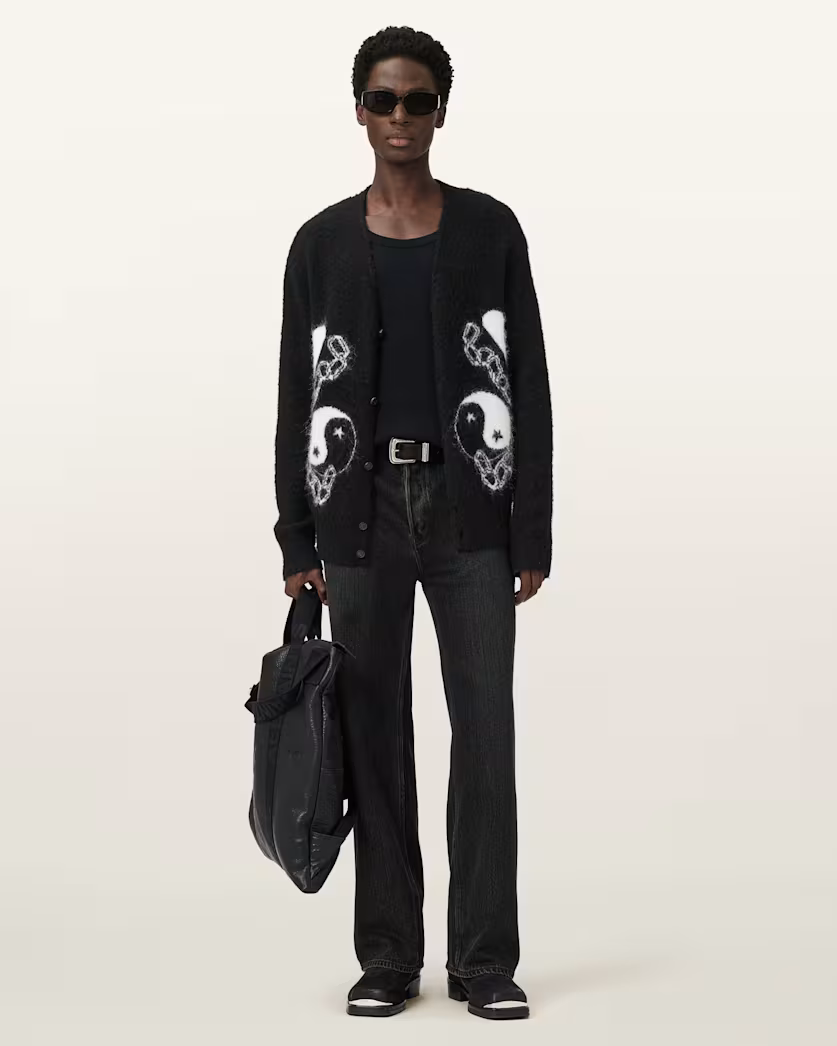 Black קרדיגן לגברים Reflection ALLSAINTS