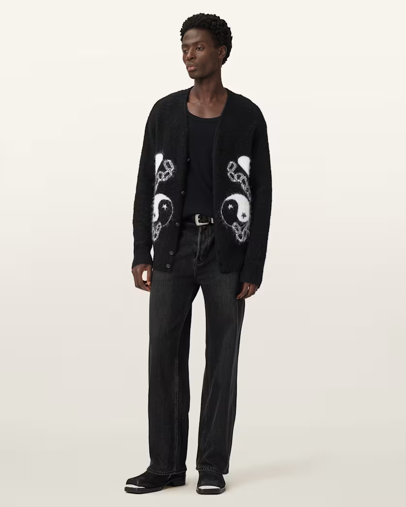 Black קרדיגן לגברים Reflection ALLSAINTS