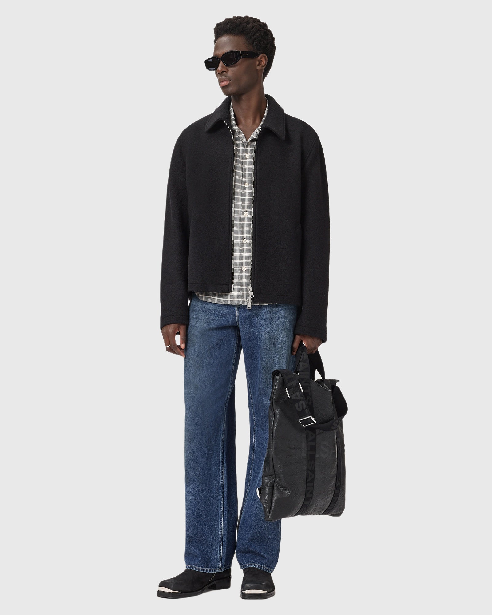 Dark Slate Gray ג'קט צמר לגברים Celeste ALLSAINTS