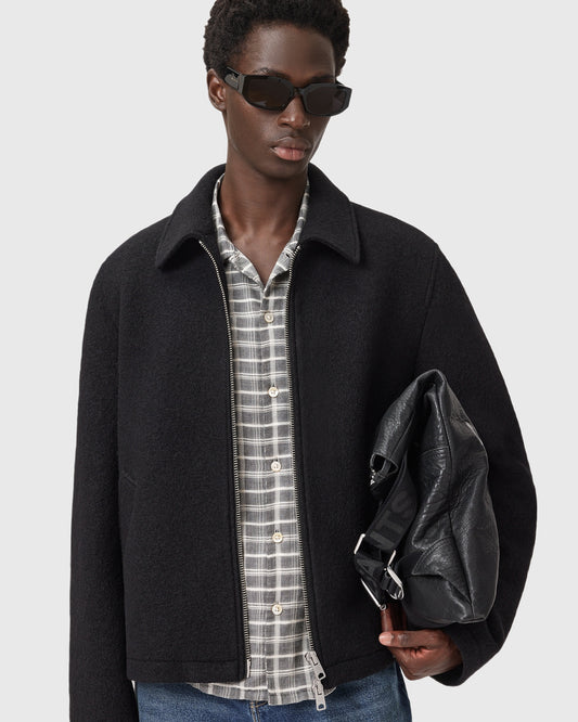 Dark Slate Gray ג'קט צמר לגברים Celeste ALLSAINTS