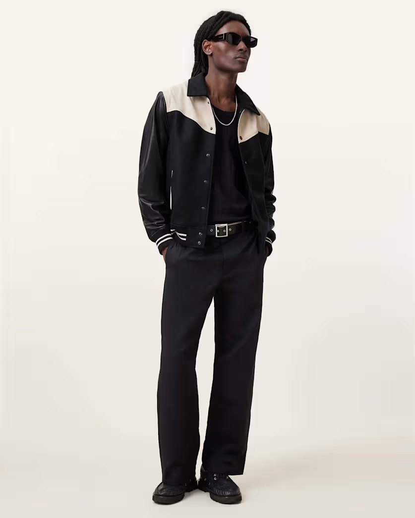 Black ENDLETON BOMBER ג'קט ALLSAINTS