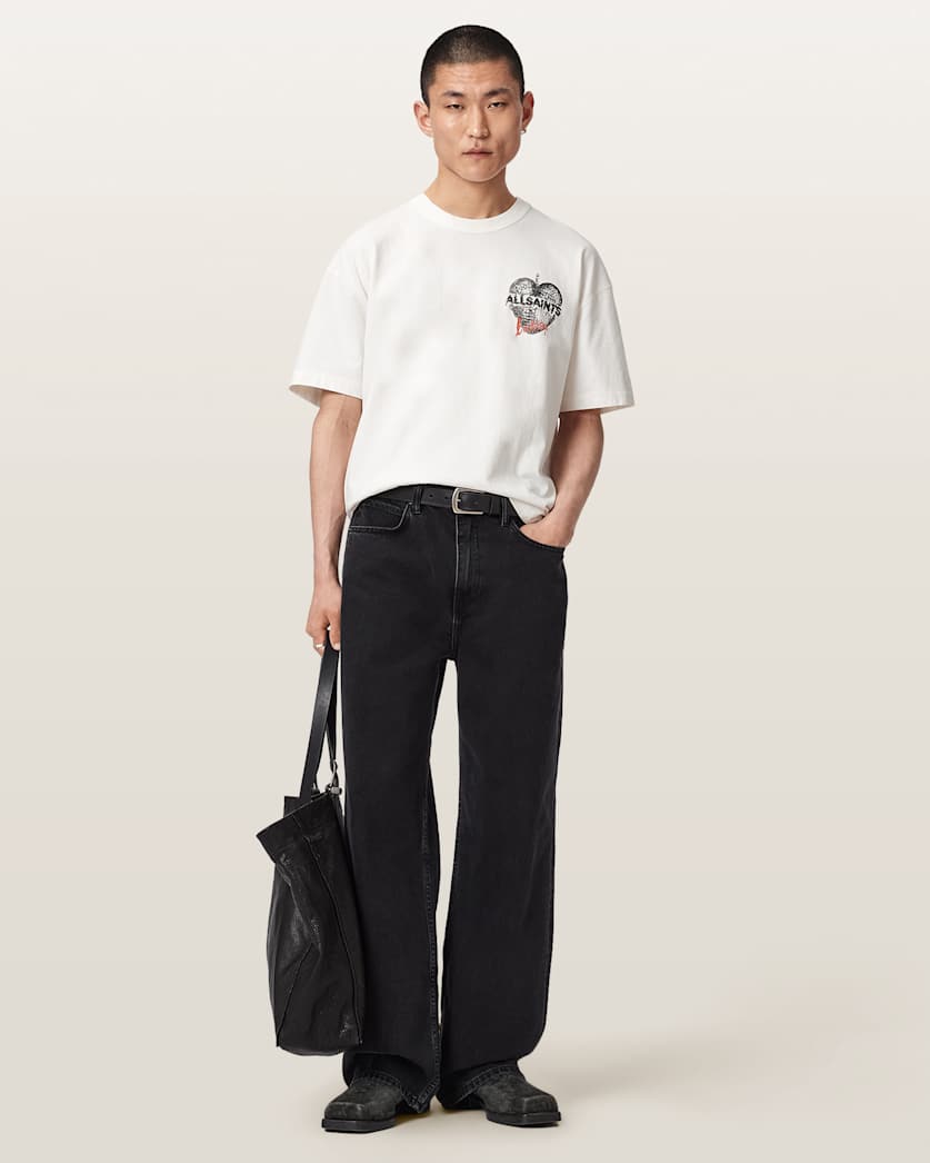 Light Gray טי שירט קצרה לגברים Reflect ALLSAINTS