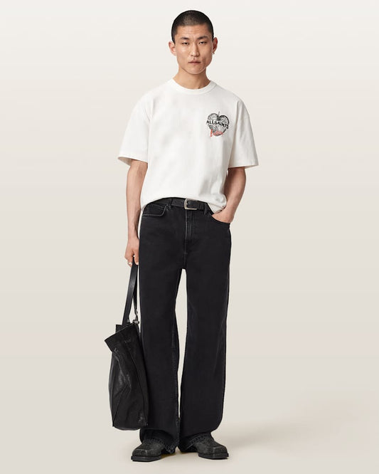 Light Gray טי שירט קצרה לגברים Reflect ALLSAINTS