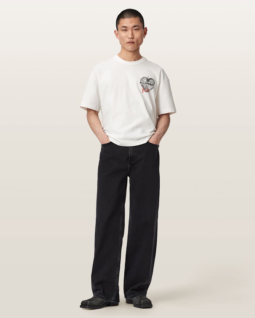 Light Gray טי שירט קצרה לגברים Reflect ALLSAINTS