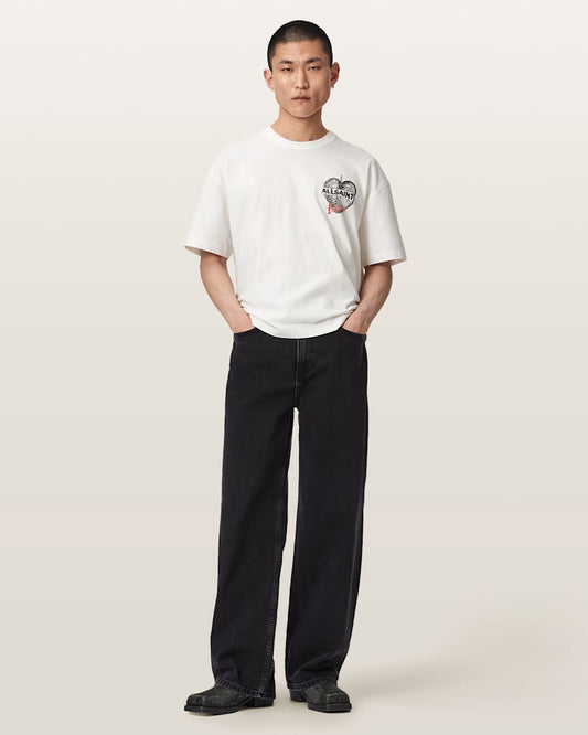 Light Gray טי שירט קצרה לגברים Reflect ALLSAINTS