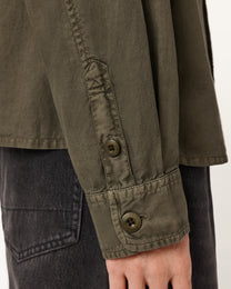 Dark Olive Green חולצה מכופתרת ארוכה לגברים Strand LS ALLSAINTS