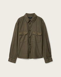 Dark Olive Green חולצה מכופתרת ארוכה לגברים Strand LS ALLSAINTS