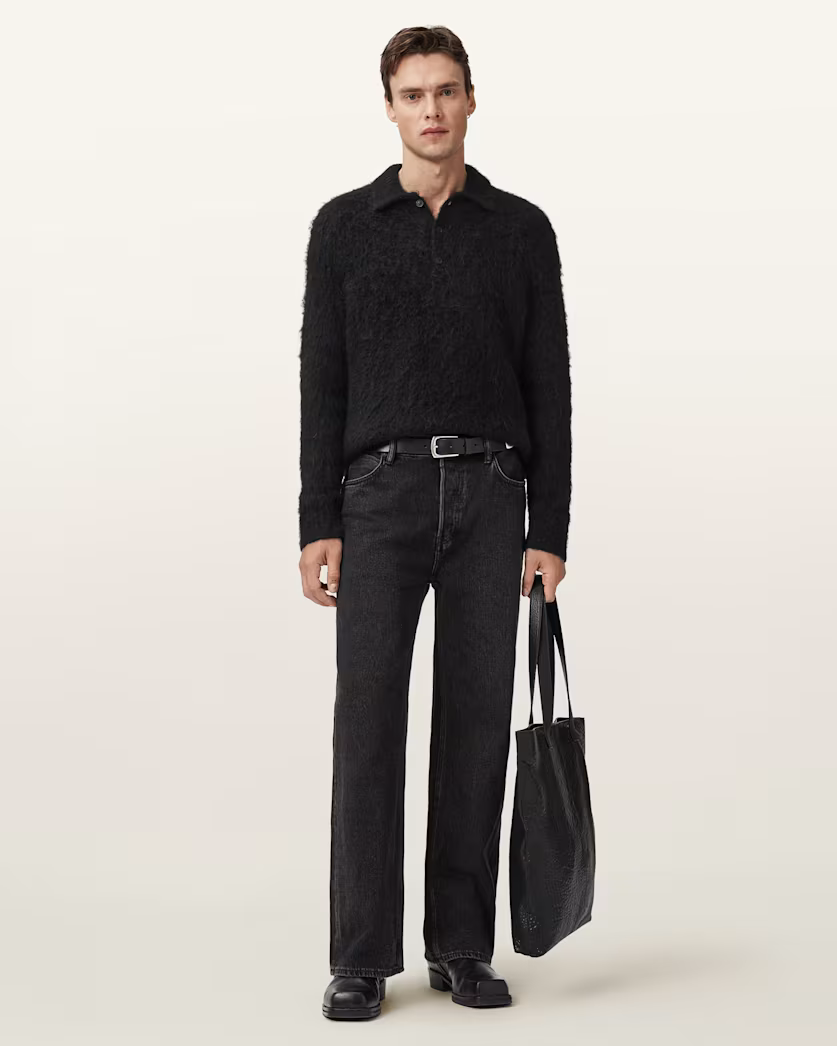 Black סריג פולו לגברים Sonny ALLSAINTS