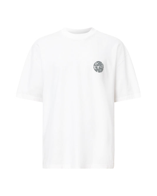 White Smoke טי שירט קצרה לגברים Waved ALLSAINTS