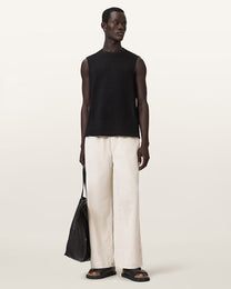 Antique White גופיית שרוול חתוך לגברים Cove ALLSAINTS