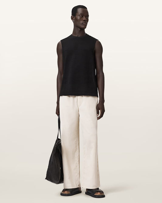 Antique White גופיית שרוול חתוך לגברים Cove ALLSAINTS