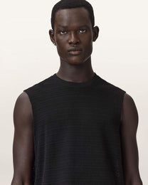 Black גופיית שרוול חתוך לגברים Cove ALLSAINTS