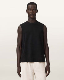Black גופיית שרוול חתוך לגברים Cove ALLSAINTS