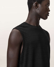 Black גופיית שרוול חתוך לגברים Cove ALLSAINTS