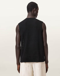 Black גופיית שרוול חתוך לגברים Cove ALLSAINTS