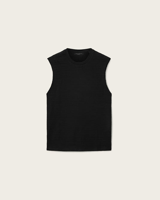 Black גופיית שרוול חתוך לגברים Cove ALLSAINTS