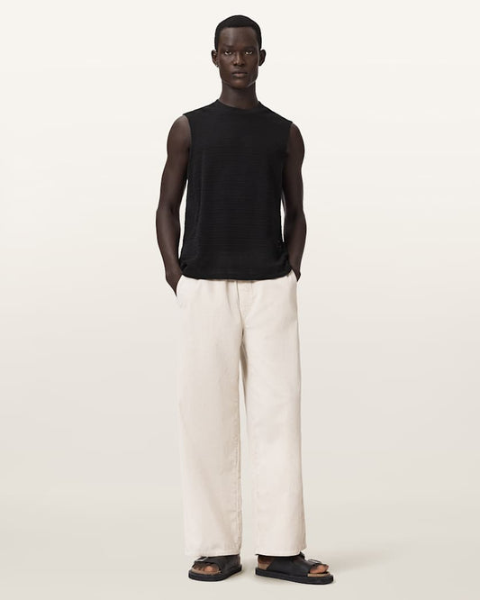 Antique White גופיית שרוול חתוך לגברים Cove ALLSAINTS