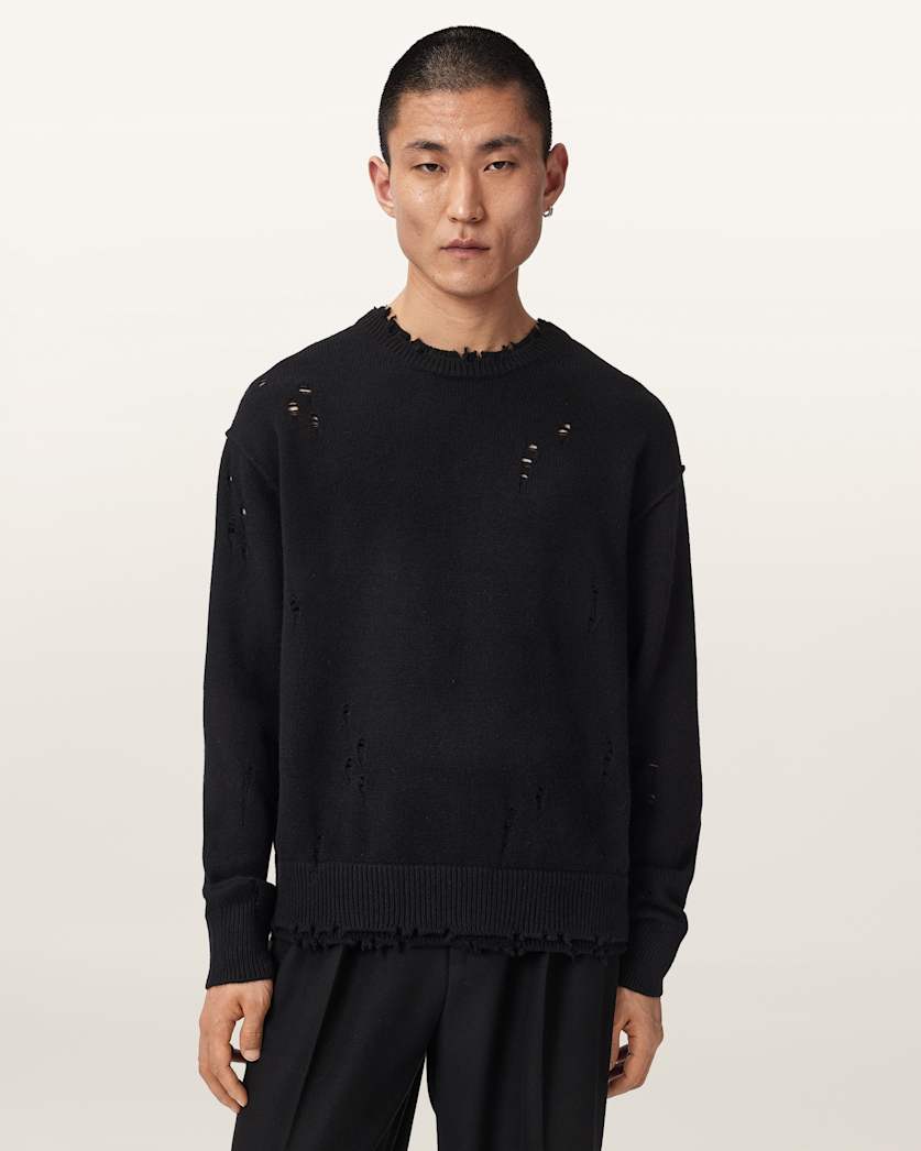 Black סריג אוברסייז לגברים Wolf ALLSAINTS