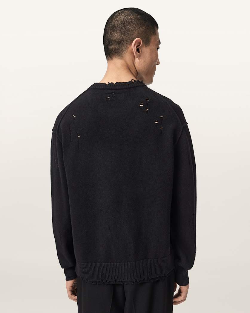 Black סריג אוברסייז לגברים Wolf ALLSAINTS