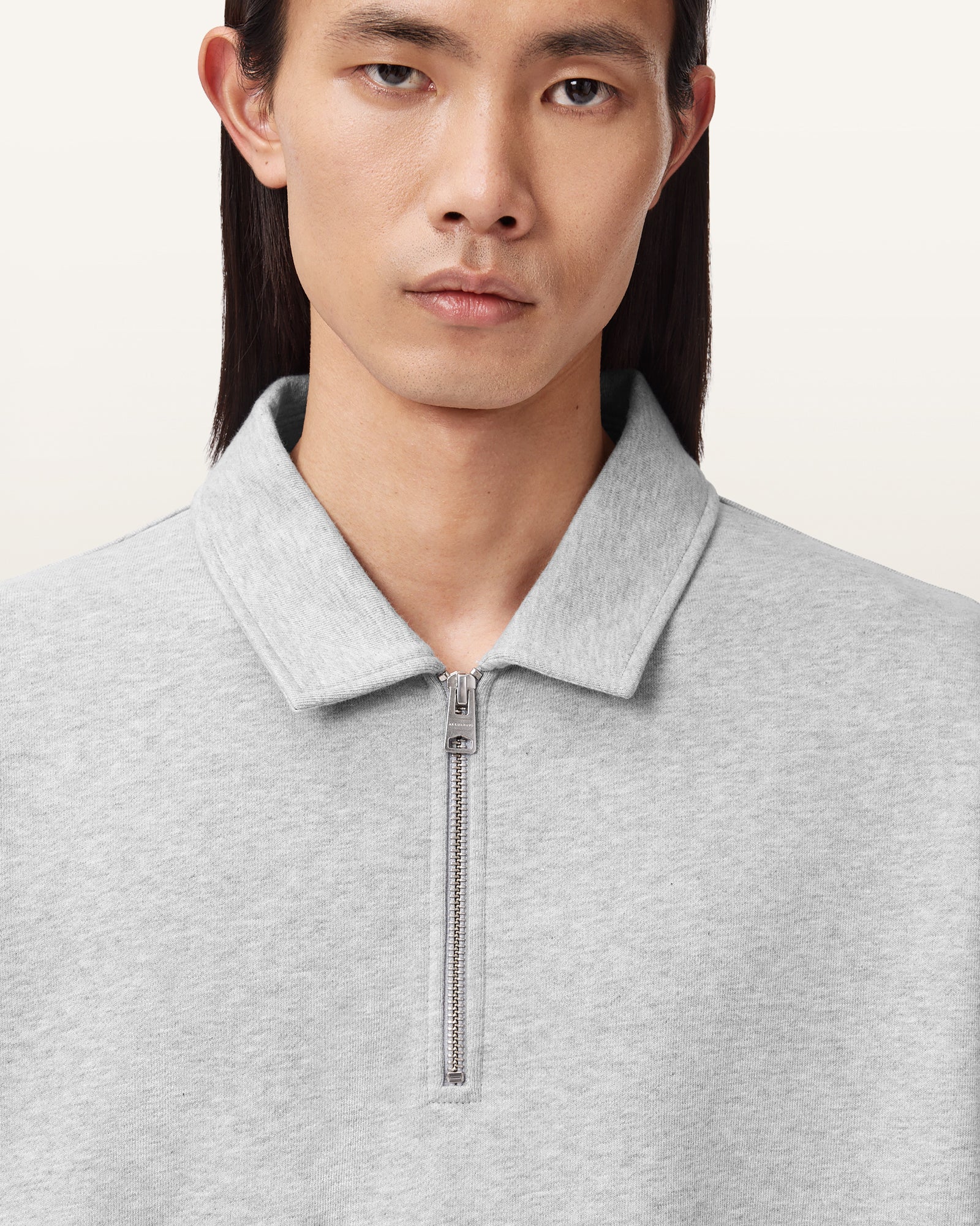 Light Gray סווטשירט פולו לגברים Milo ALLSAINTS