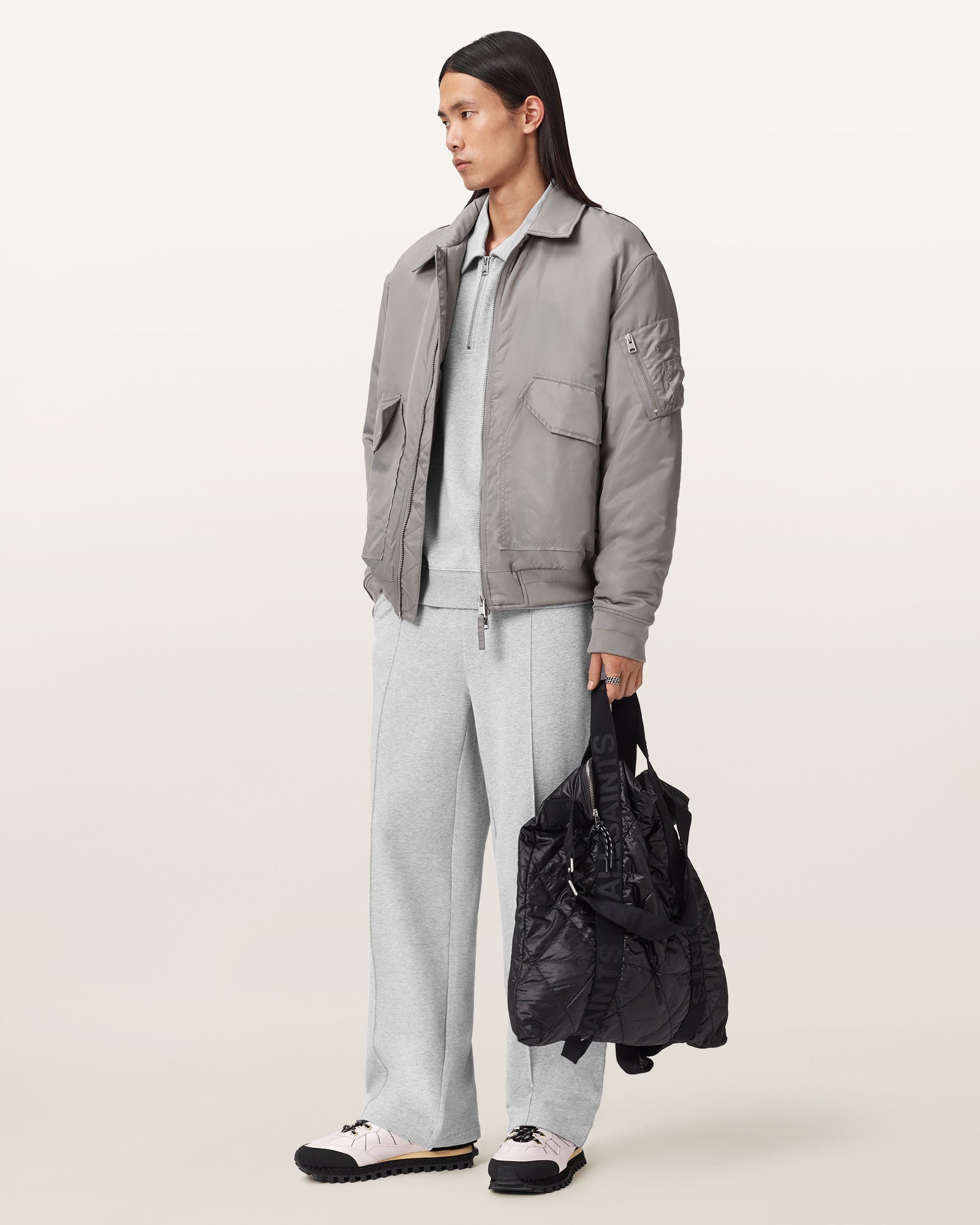 Antique White סווטשירט פולו לגברים Milo ALLSAINTS