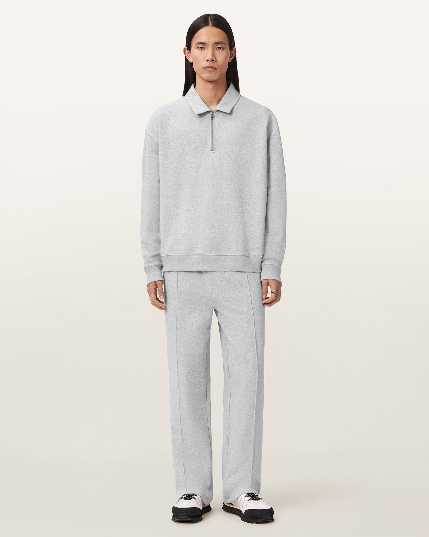 Antique White סווטשירט פולו לגברים Milo ALLSAINTS