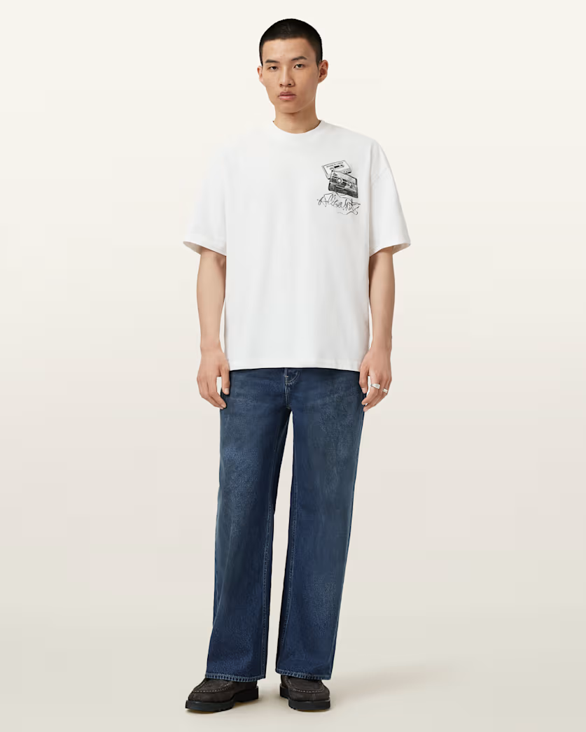 Beige טי שירט קצרה לגברים Reel ALLSAINTS