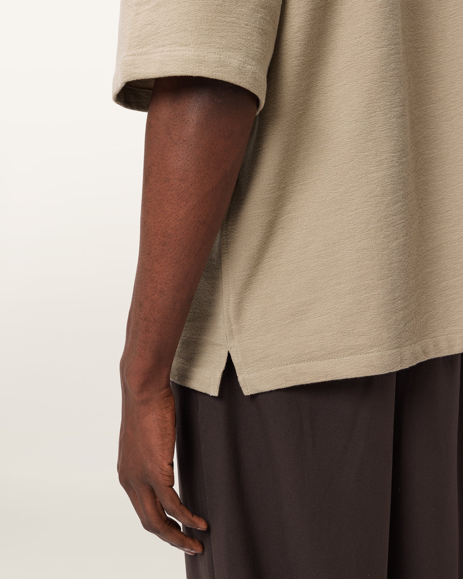 Dark Slate Gray חולצה מכופתרת קצרה לגברים Stallone ALLSAINTS