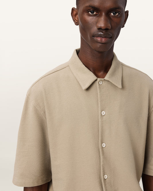 Seashell חולצה מכופתרת קצרה לגברים Stallone ALLSAINTS