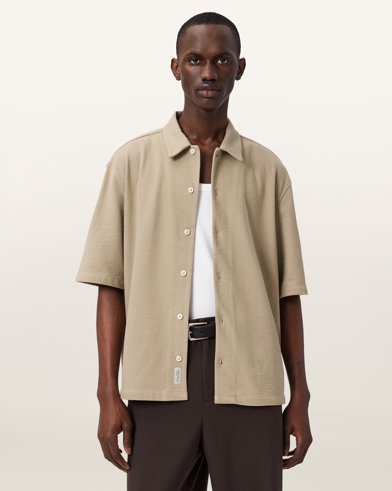 Seashell חולצה מכופתרת קצרה לגברים Stallone ALLSAINTS