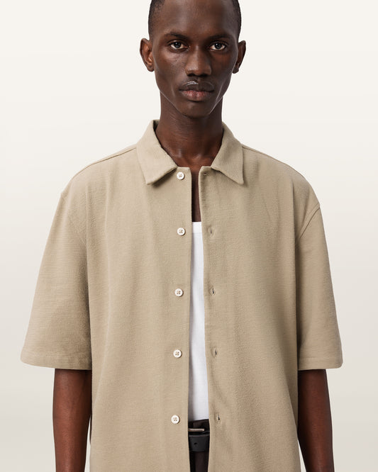 Seashell חולצה מכופתרת קצרה לגברים Stallone ALLSAINTS