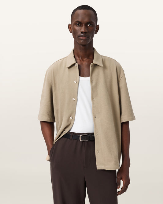 Seashell חולצה מכופתרת קצרה לגברים Stallone ALLSAINTS