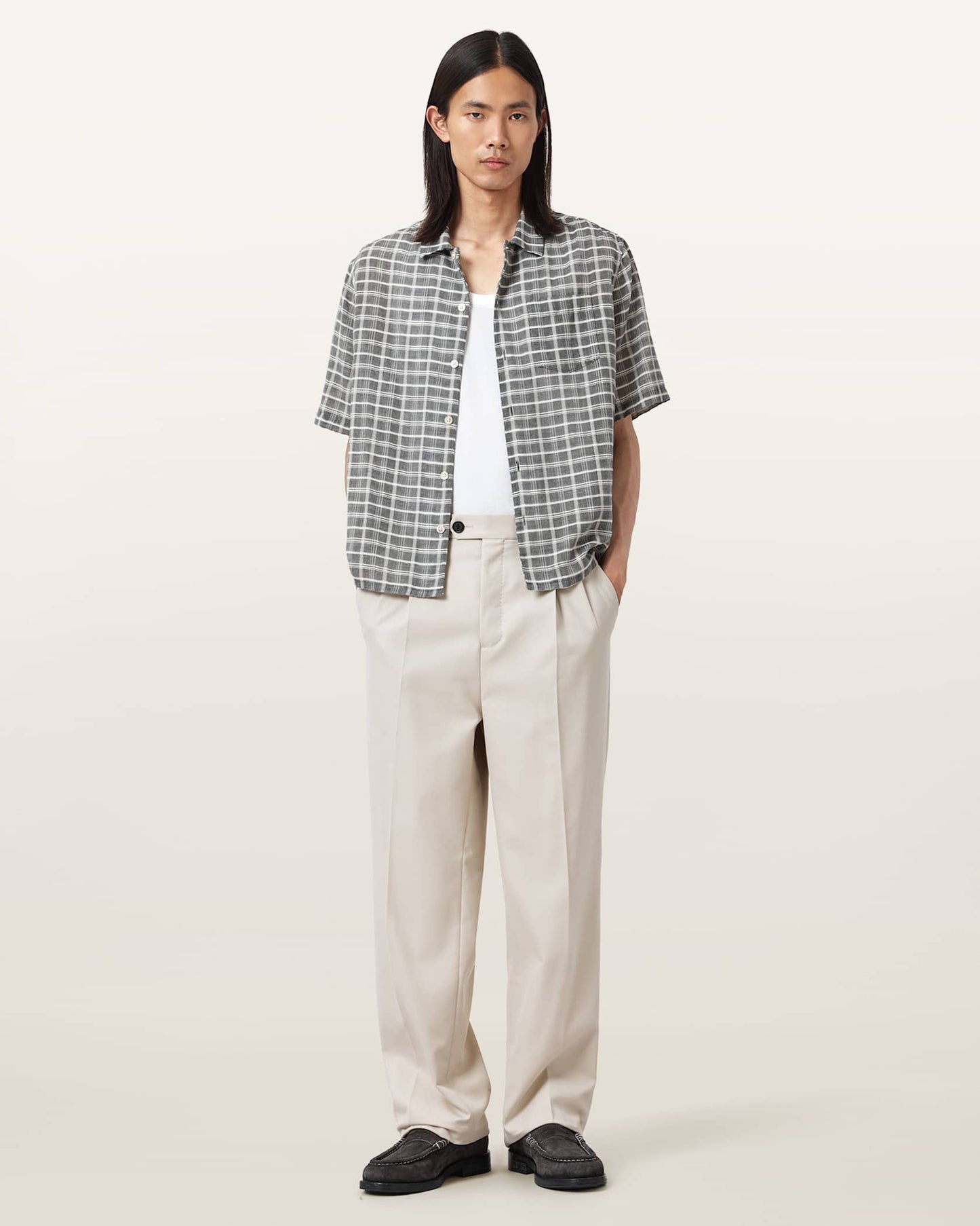 Antique White מכנסיים ארוכים לגברים Tallis Straight ALLSAINTS