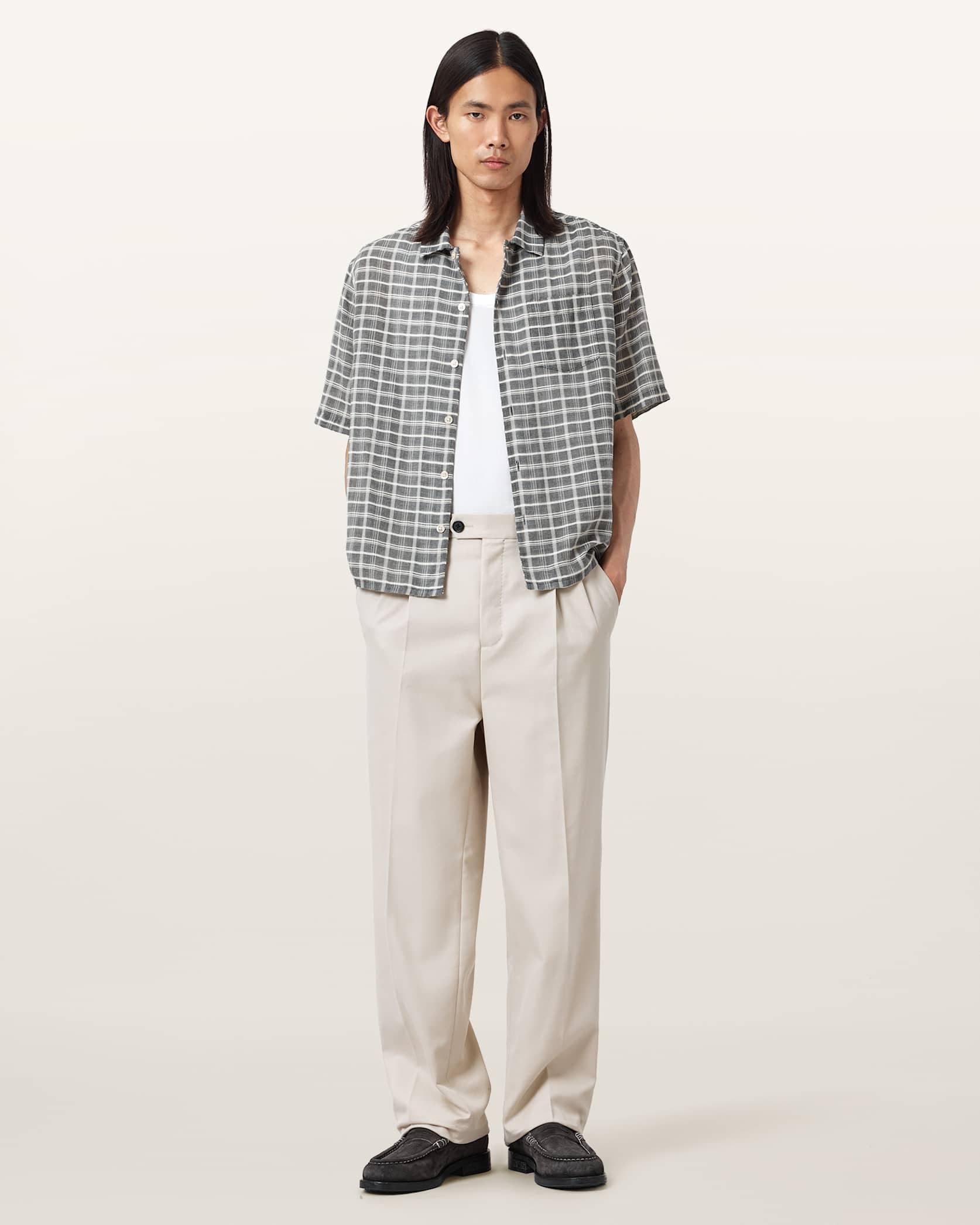 Antique White מכנסיים ארוכים לגברים Tallis Straight ALLSAINTS